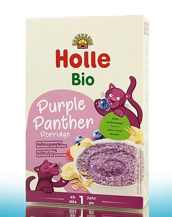 HOLLE Orgaaniline mahepuder Purple Panther puder mustikate, banaanide ja õuntega , 200g 12+kuust