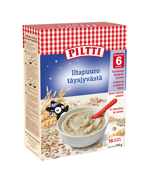 Piltti täisteraviljast õhtupuder 410g, alates 6-elukuust