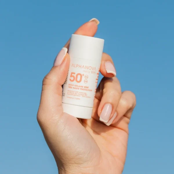 ALPHANOVA Organic Sun Baby päikesekaitsepulk SPF50+ lõhnavaba ja hüpoallergeenne tundlikule nahale, 17ml