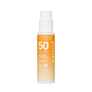 ALPHANOVA Organic Sun 100% looduslik mineraalfiltritega päikesekaitsesprei SPF50 vaniljearoomiga, 100g