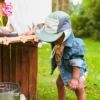 KIETLA Camper Hat UPF50 orgaanilisest puuvillast päikesekaitsega müts NATURAL-NAVY- GREEN, 0-2 aastat – pilt 3