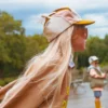 KIETLA Camper Hat UPF50 orgaanilisest puuvillast päikesekaitsega müts NATURAL-BROWN-PINK, 2-6 aastat – pilt 2