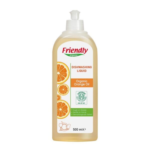 FRIENDLY ORGANIC orgaaniline apelsiniõliga nõudepesuvahend, 500 ml