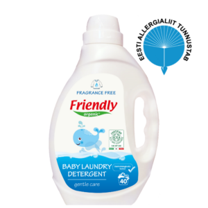 FRIENDLY ORGANIC biolagunev lõhnatu pesugeel allergikute, pere ja beebiriiete pesuks, 2000 ml