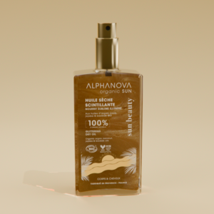 ALPHANOVA Organic Sun sädelev orgaaniline kuivõli kehale ja juustele argaania-, jojoba- ja baobabi õliga, 100ml
