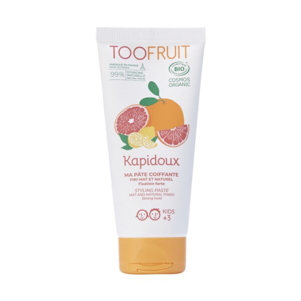 TOOFRUIT Kapidoux orgaaniline juuste stiliseerimispasta lastele greibi-sidruni lõhnaga, 100 gr