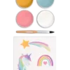 NAMAKI BIO näovärvide komplekt: roosa, helesinine, kuldkollane, valge ning ajutised tätoveeringud, Unicorn – pilt 5
