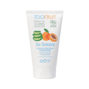 TOOFRUIT orgaaniline hooldav ja värskendav päevitusjärgne geel lastele aloe vera ja aprikoosiõliga, 150 ml