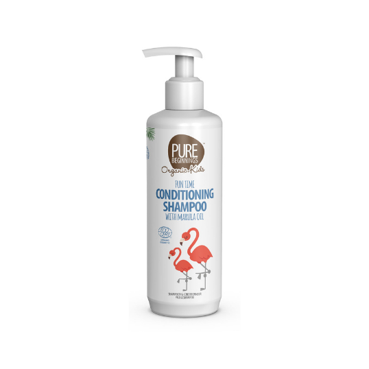 PURE BEGINNINGS kammimist hõlbustav õrna vaarika lõhnaga pisaravaba šampoon-palsam lastele, 250 ml