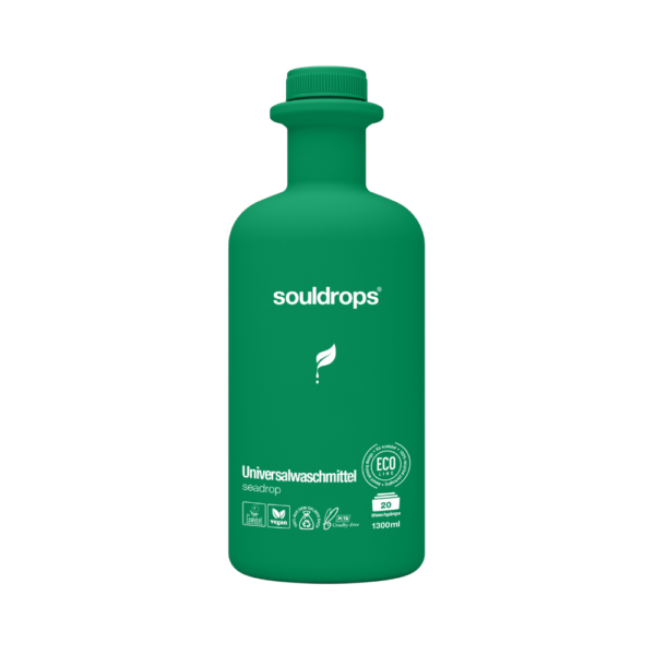 SOULDROPS värskuse lõhnaga riidepesugeel värvilisele ja valgele pesule SEADROP, 1300 ml