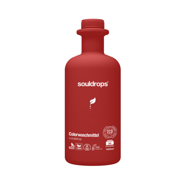 SOULDROPS lillede lõhnaga riidepesugeel värvilisele pesule CORALDROP, 1300 ml