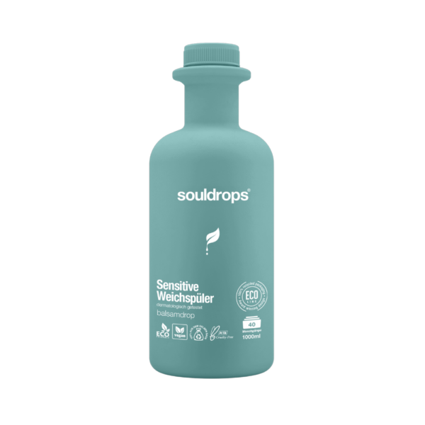 SOULDROPS õrna lõhnaga pesupehmendaja tundlikule nahale BALSAMDROP, 1000 ml