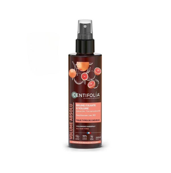 CENTIFOLIA fikseeriv ja volüümi andev juuksesprei orgaanilise roosa greibi ekstrakti ja hernepeptiidiga, 200ml