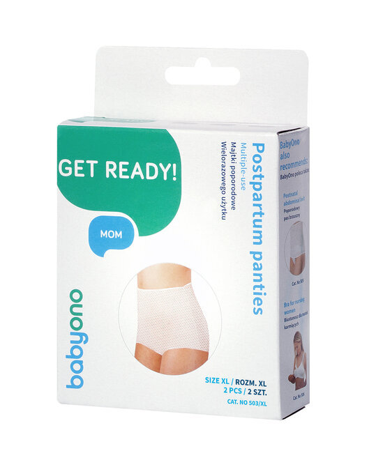 Sünnitusjärgne pesu BabyOno Mesh, beež  XL, 2 tk