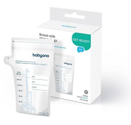Rinnapiima säilituskotid 180ml, 30 tk pakis Baby Ono