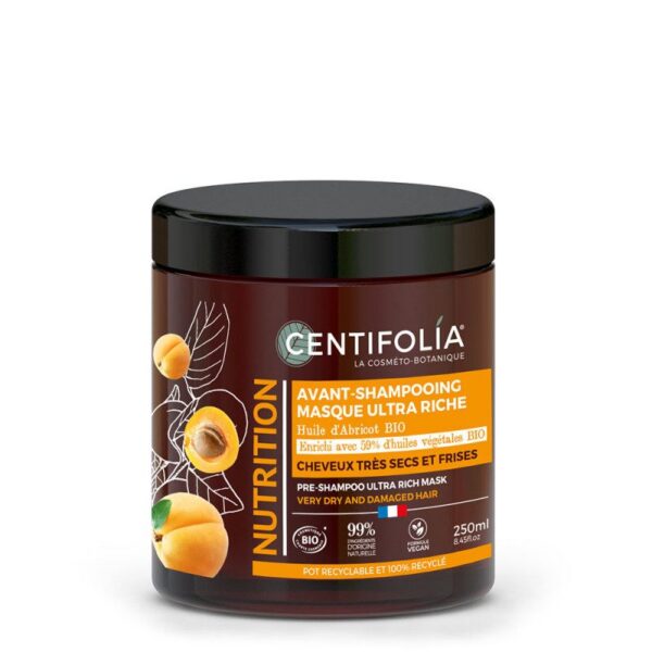 CENTIFOLIA ultra-rikas toitev juuksemask intensiivseks hoolduseks orgaanilise aprikoosiõli ja buritiõliga, 250ml