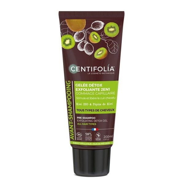 CENTIFOLIA sulfaadivaba kooriv detox-geel kõikidele juuksetüüpidelel BIO-kiiviekstraktiga, 200ml