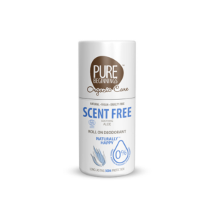 PURE BEGINNINGS SCENT FREE looduslik rahustav lõhnatu deodorant roll-on Aloe veraga ja jojobaõliga, 75 ml