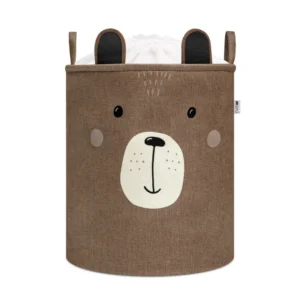 SIPO Premium mänguasjade hoiukorv pingutusnööriga Brown Bear, 63 L